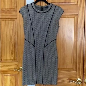 Aqua black and white dress